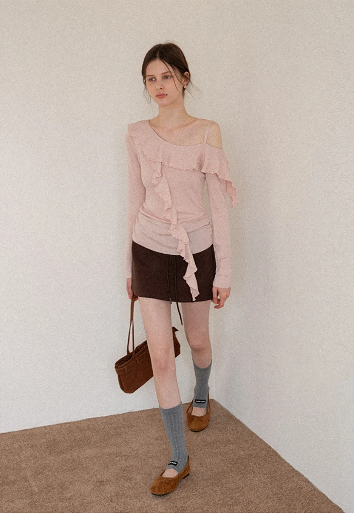 One-Shoulder Ruffle Top