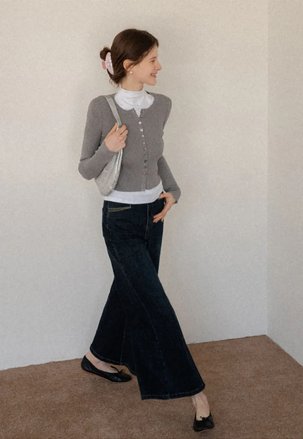 Women's Ribbed Cropped Cardigan