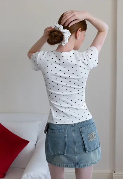 Polka Dot Tee & Scrunchie Set