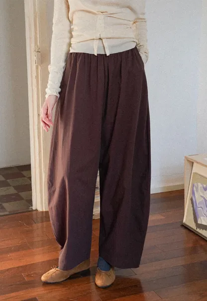 WomensElastic Waist Wide Leg Pants