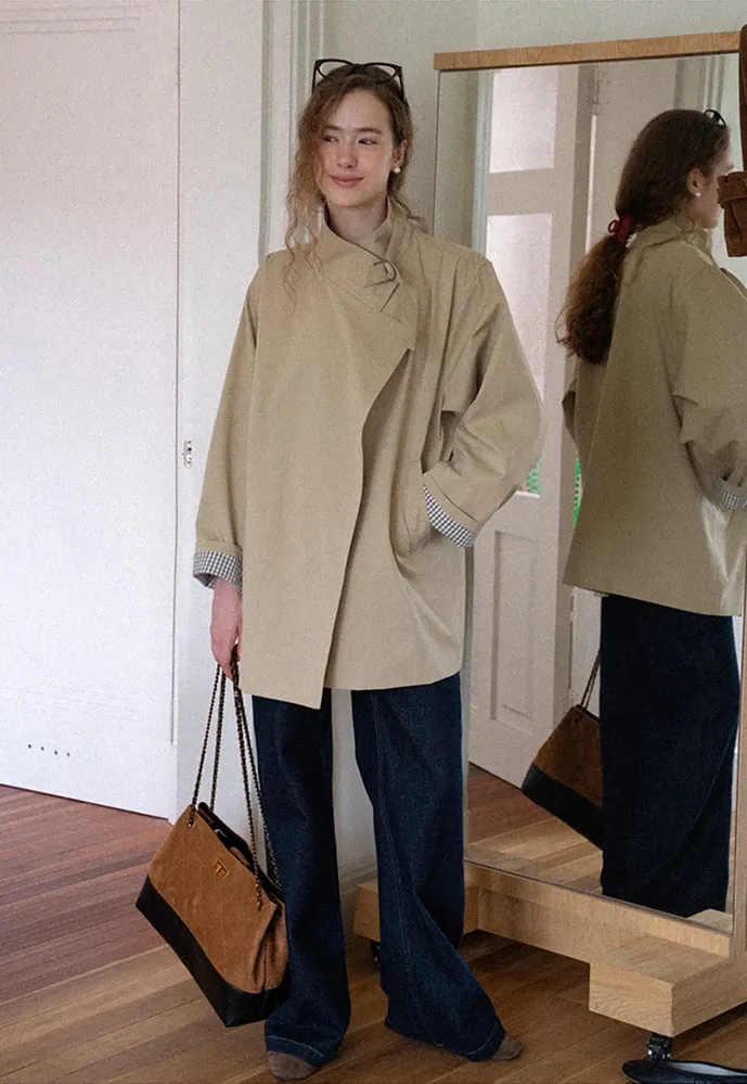 Buckle-Collar Wrap Trench