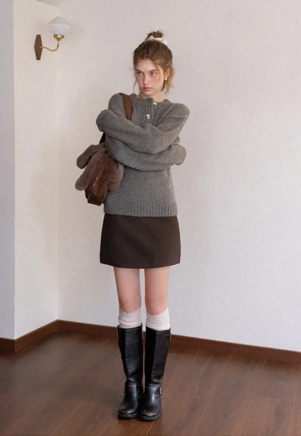 Womens Long Sleeve Mock Neck Sweater