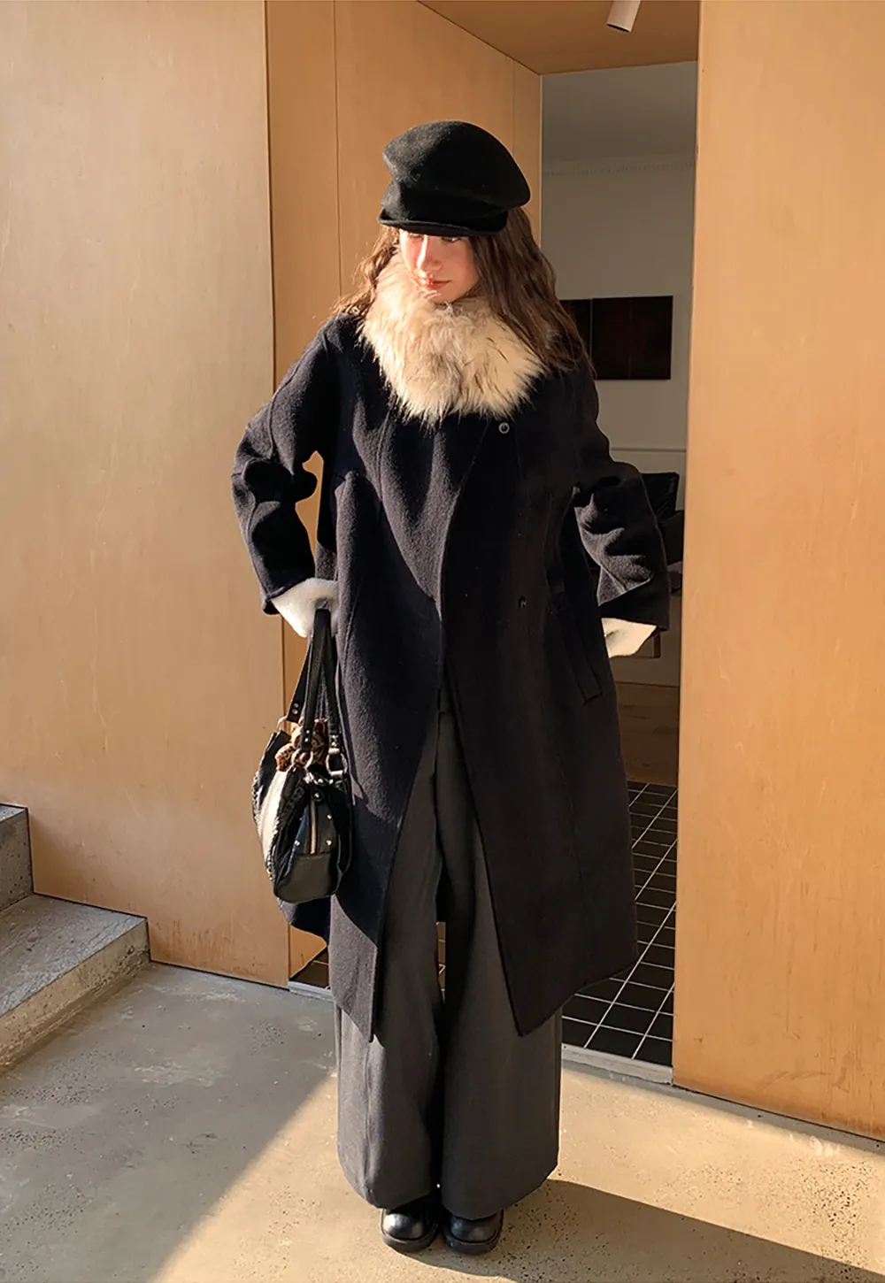 Cozy Maillard Vibes Fur Collar Scarf