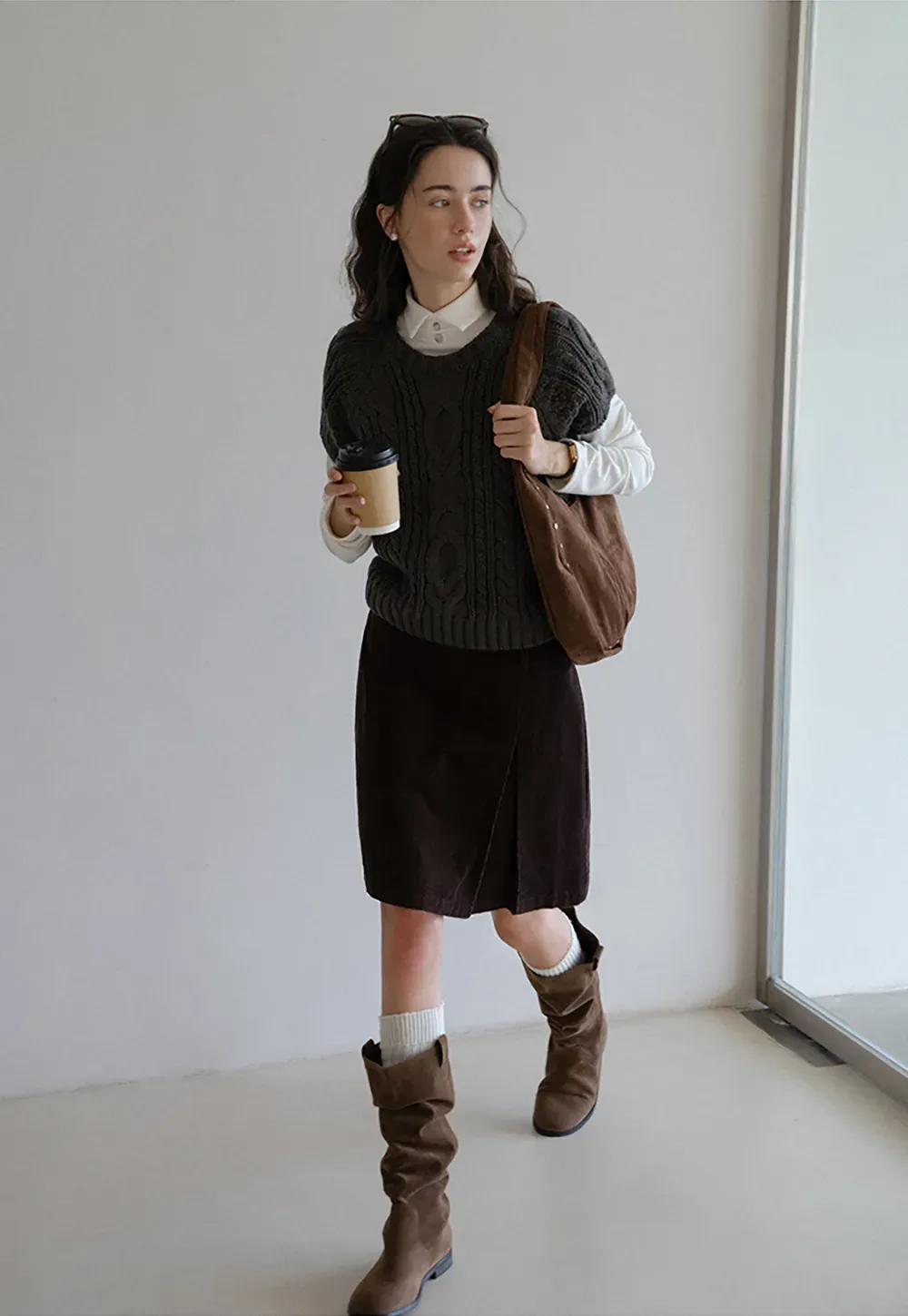 Cable Knit Sleeveless Sweater