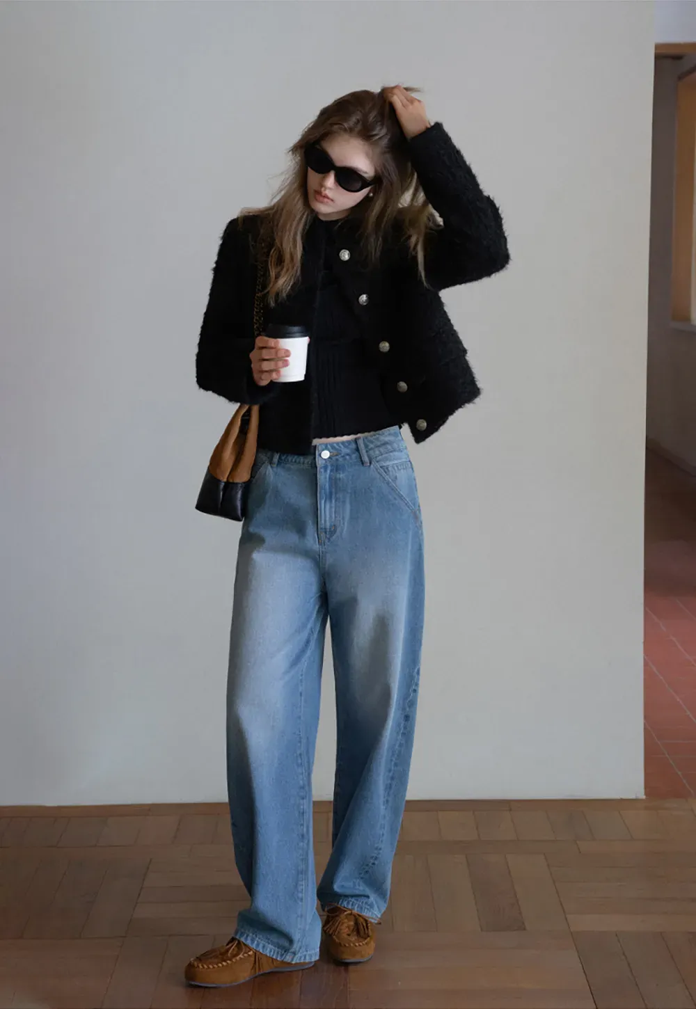 Fuzzy Button Up Jacket