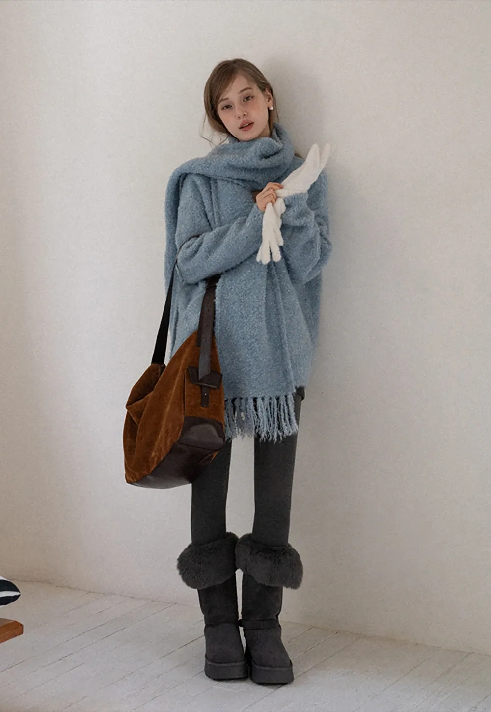 Women Warm Fuzzy Knit Cardigan