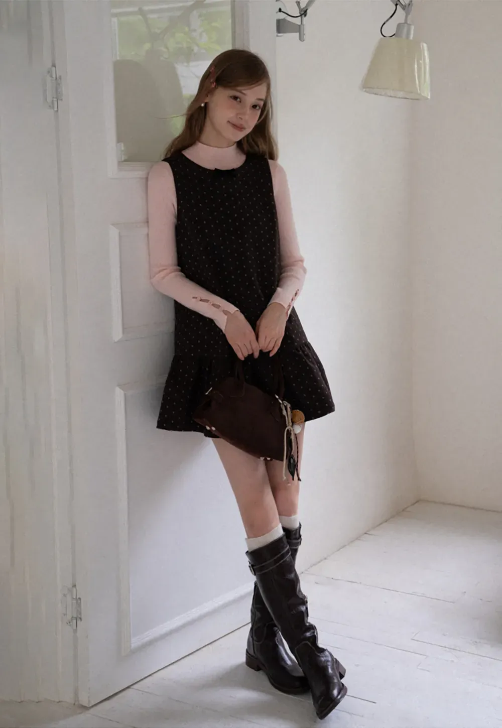 Polka Dot Sleeveless Mini Dress