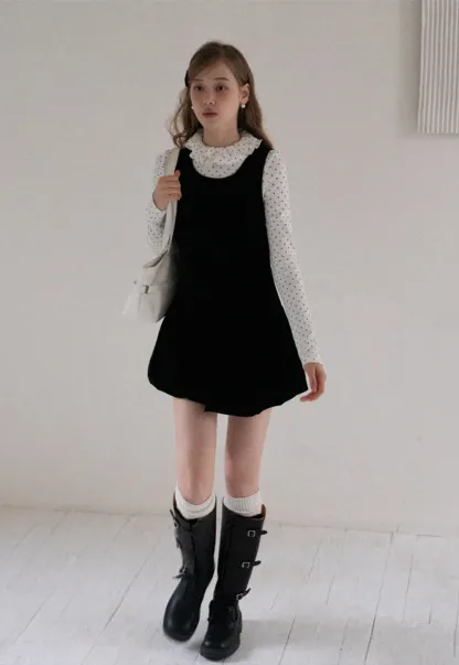 Women Sleeveless Velvet Mini Dress