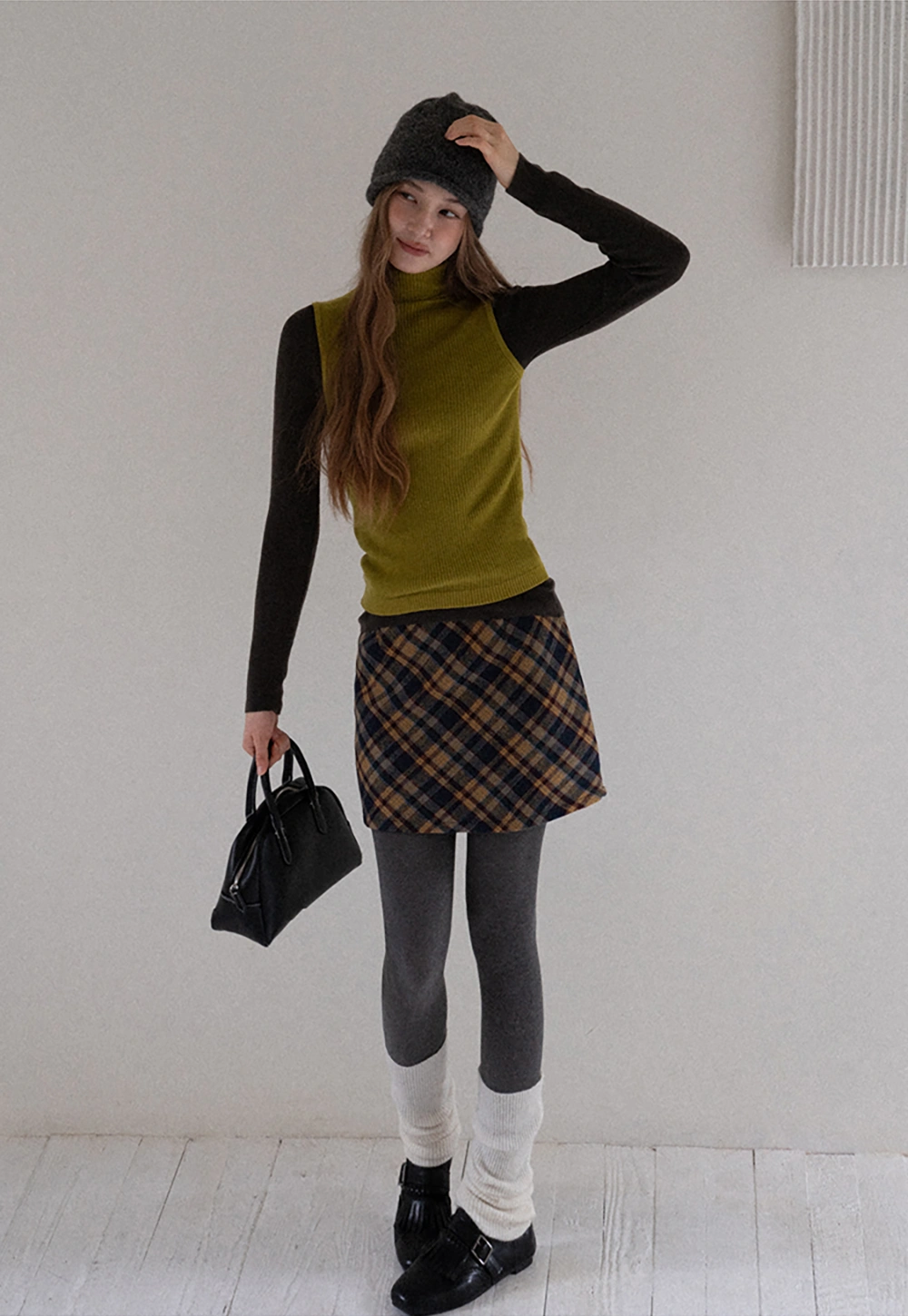 Womens Color Block Turtleneck Knit Top