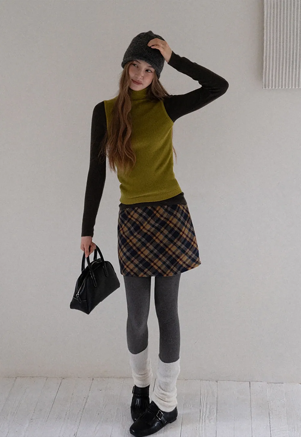 Womens Color Block Turtleneck Knit Top