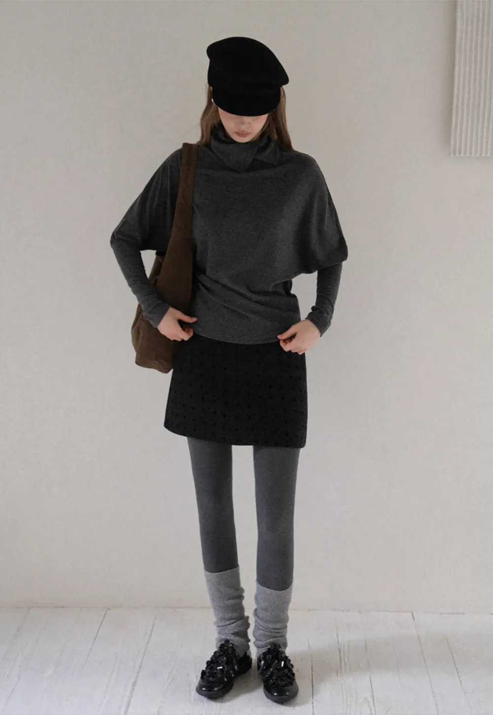 Striped High Neck Relaxed Fit Top