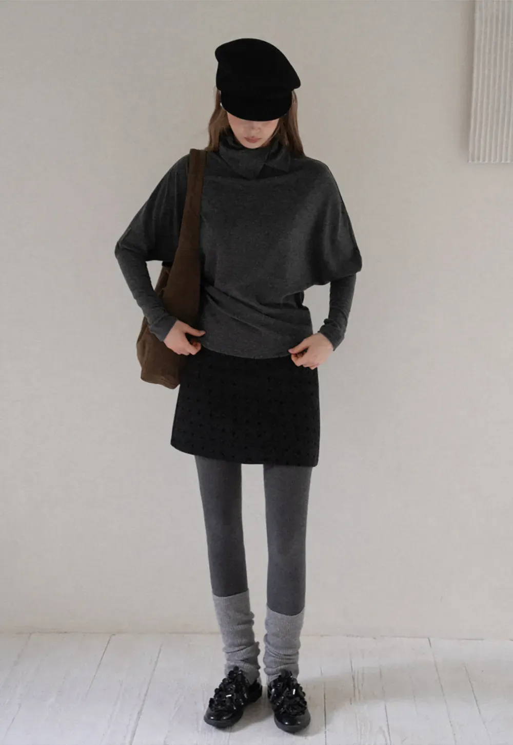 Striped High Neck Relaxed Fit Top