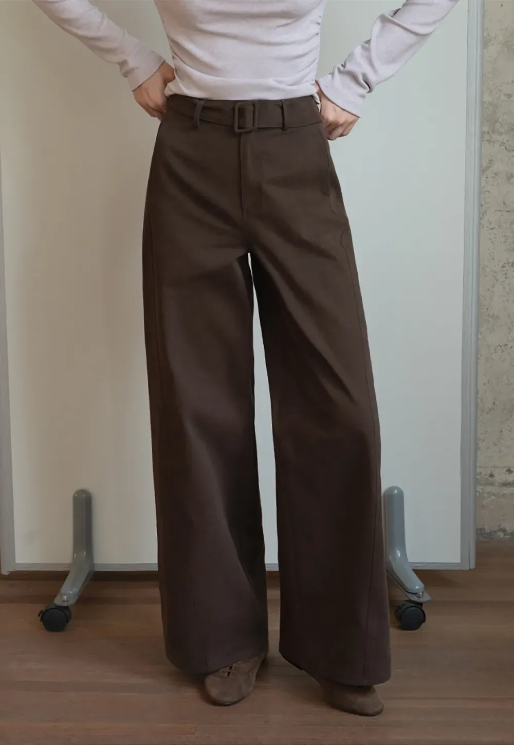 Belted Wide-Leg Trousers