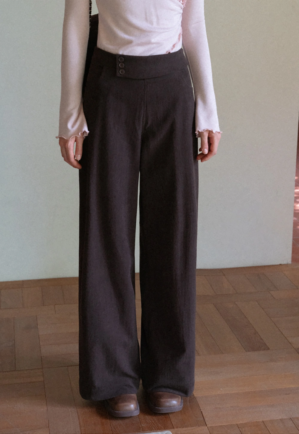 High Waist Corduroy Wide Leg Pants