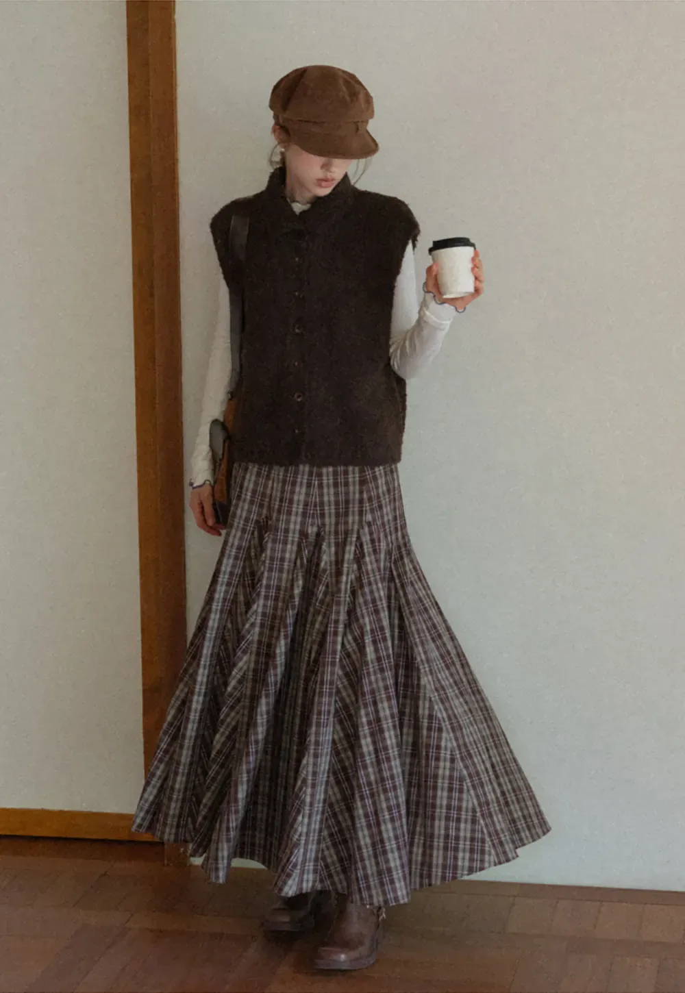 Button-Up Knit Vest with Collar