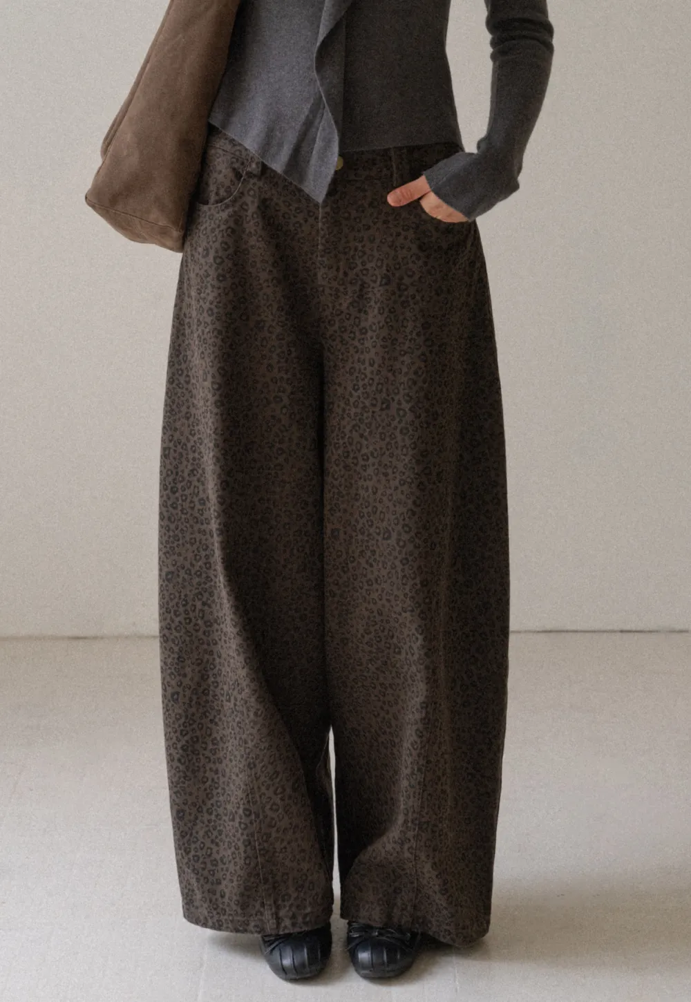 Leopard Print Wide Leg Pants