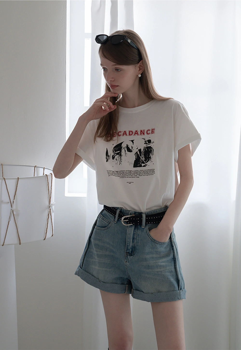 Cuffed Denim Shorts