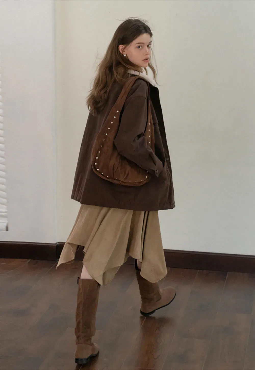 Faux Shearling Collar Utility Jacket