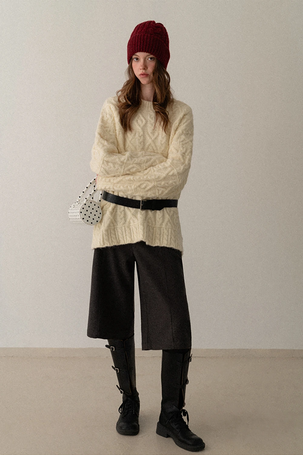 Cable Knit Diamond Pattern Sweater