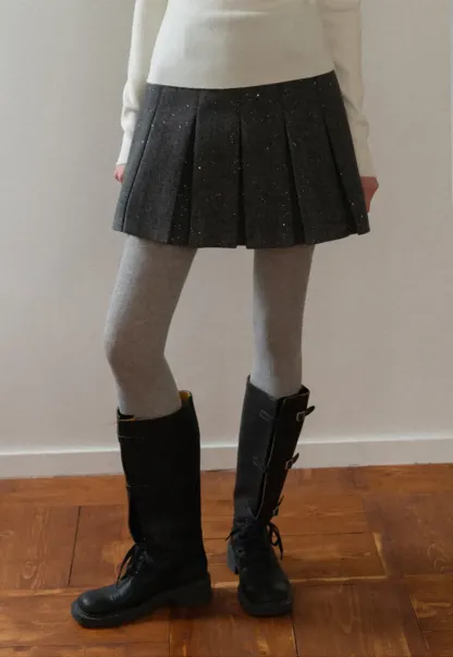 Sparkle Pleated Mini Skirt