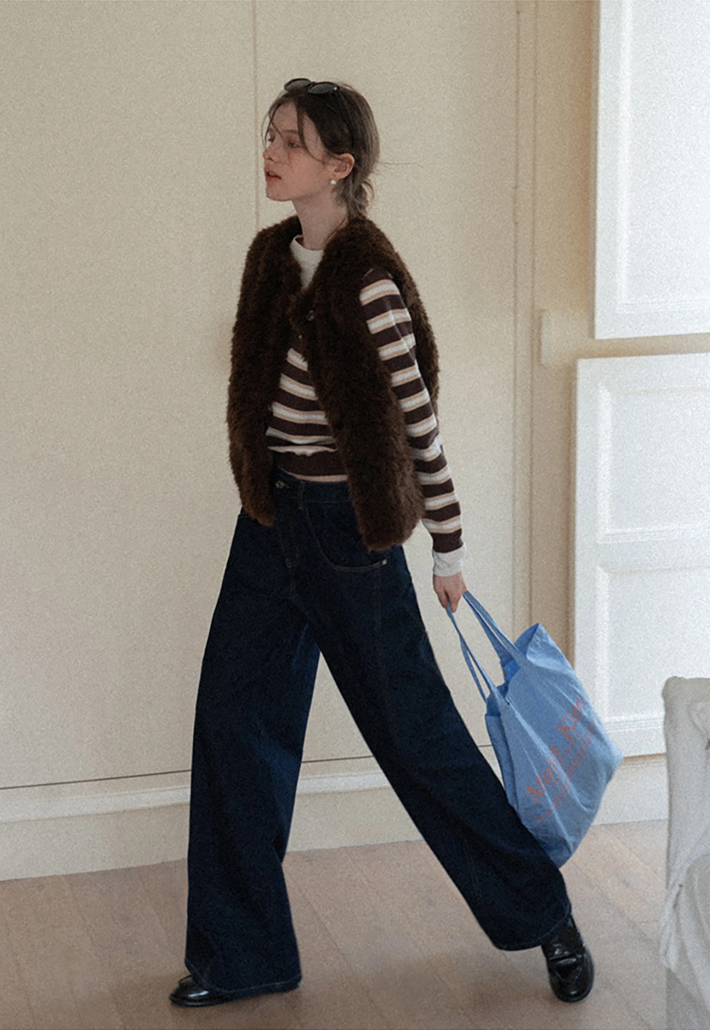 Elegant Faux Fur Vest with Buttons