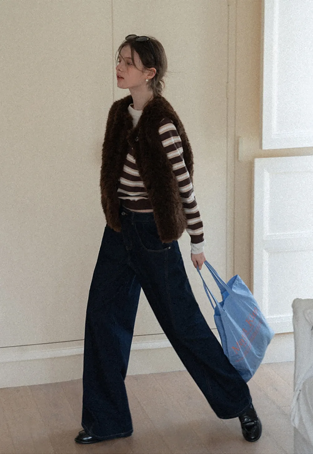 Elegant Faux Fur Vest with Buttons