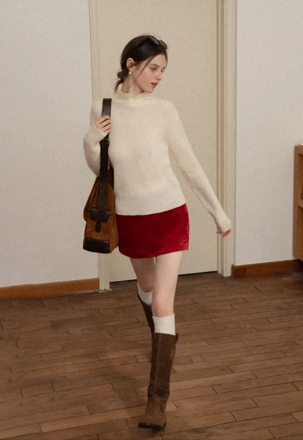 Women Ribbed Turtleneck Sweater for Fall