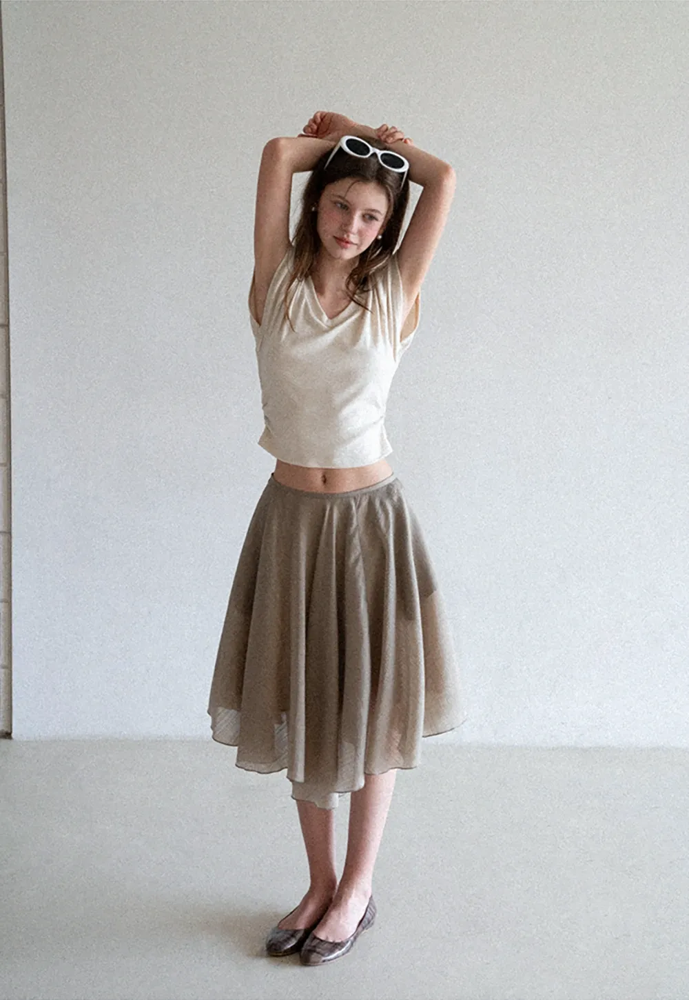 Side Ruched V Neck Short Sleeve T Shirt
