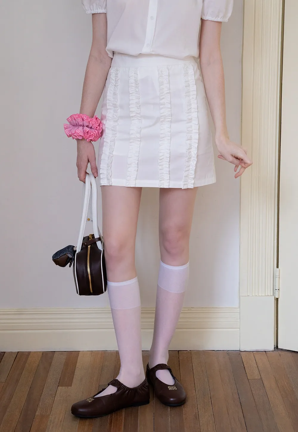 Women’s White Ruffled Skirt