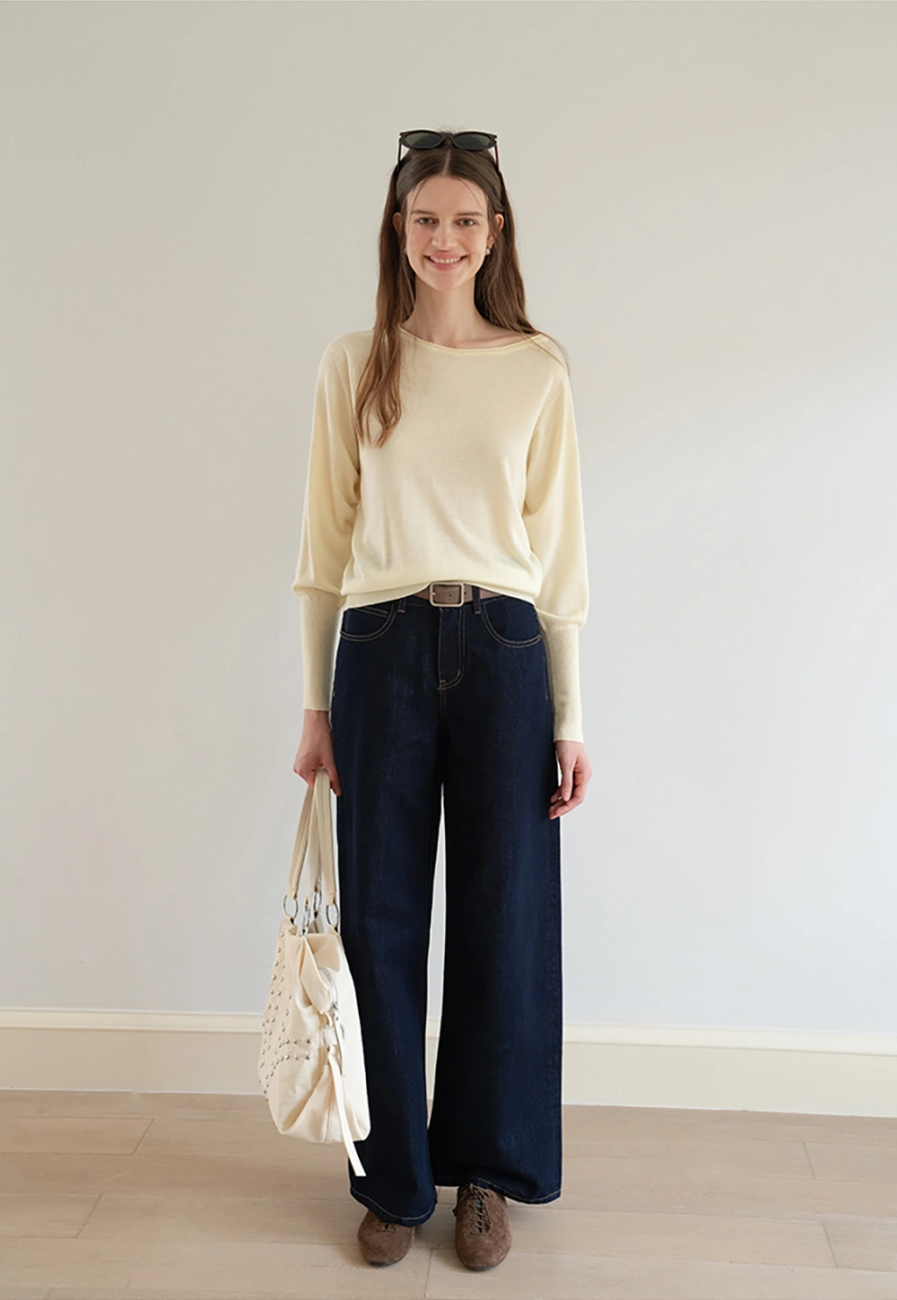 Women's One-Shoulder Long Sleeve Knit Top