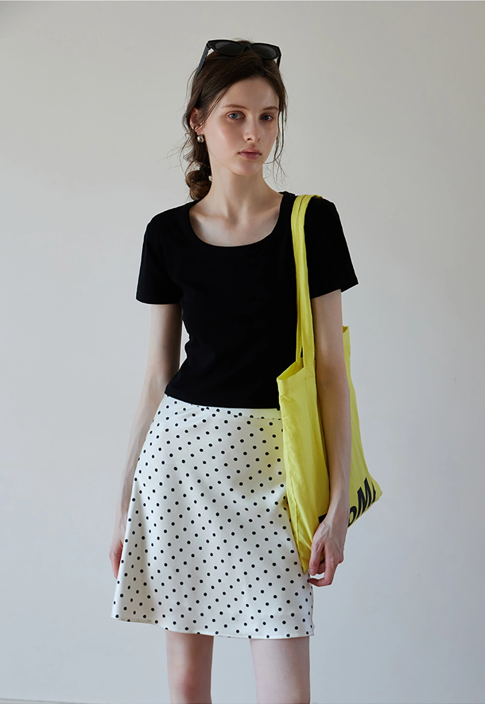 Women’s High Waist Polka Dot A-Line Mini Skirt