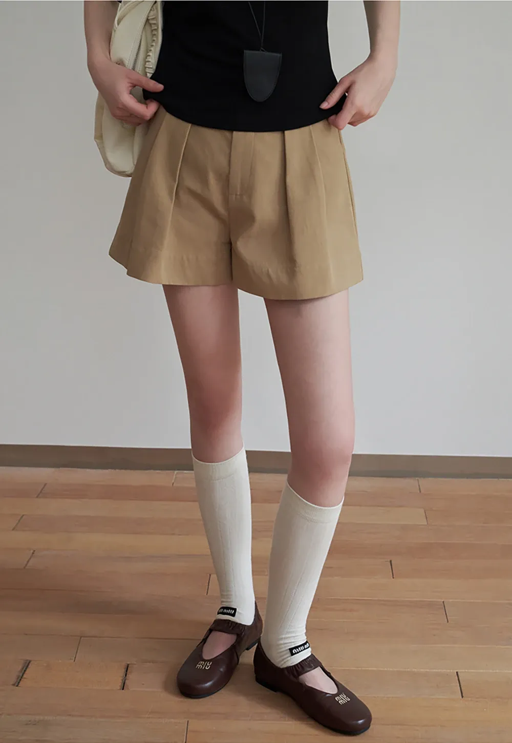 Women’s High-Waist Pleated Tailored Shorts