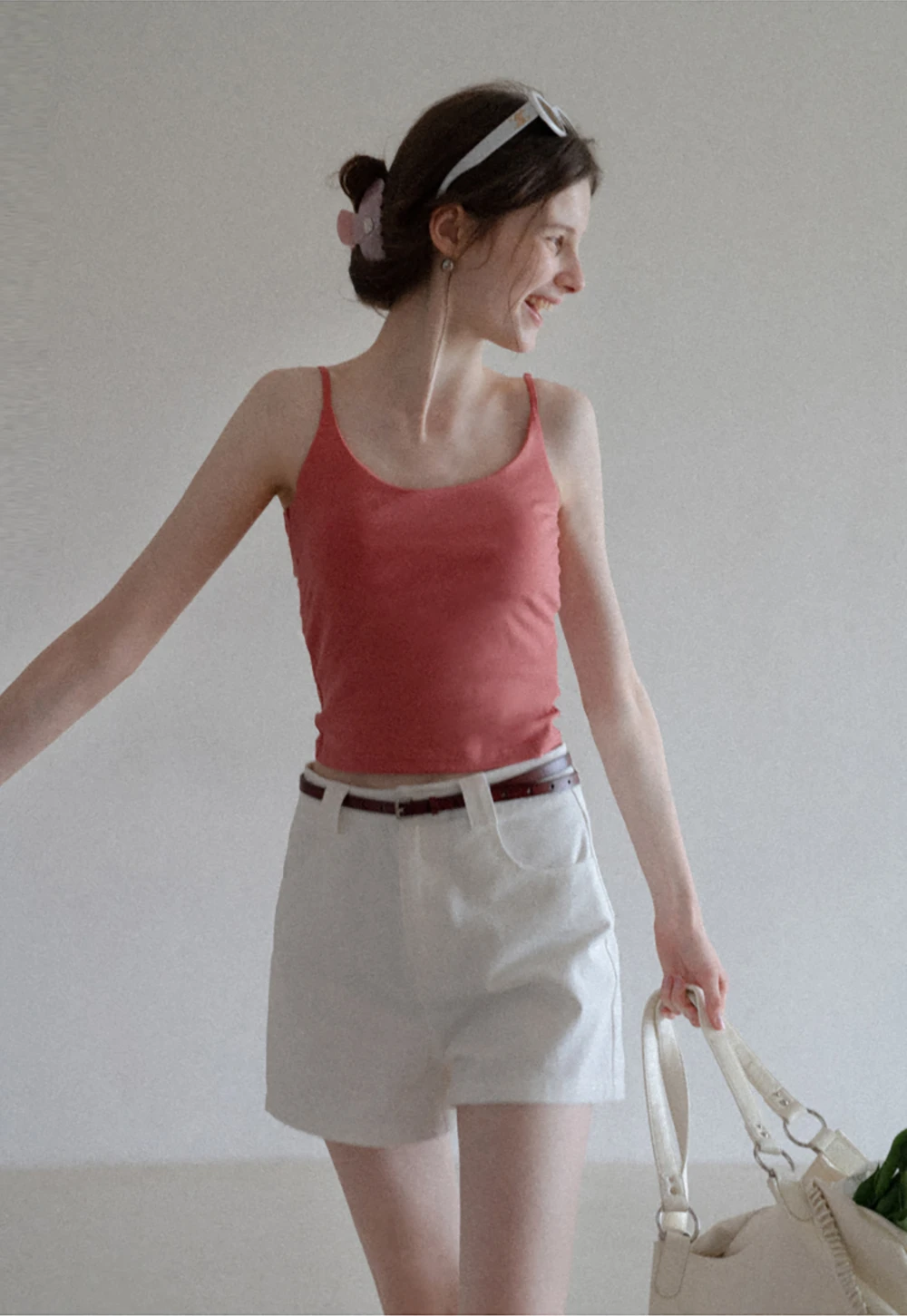 Women’s Belted High-Waist Cotton Shorts