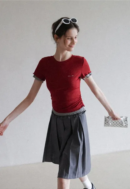 Women's Layered Look Short Sleeve T-Shirt