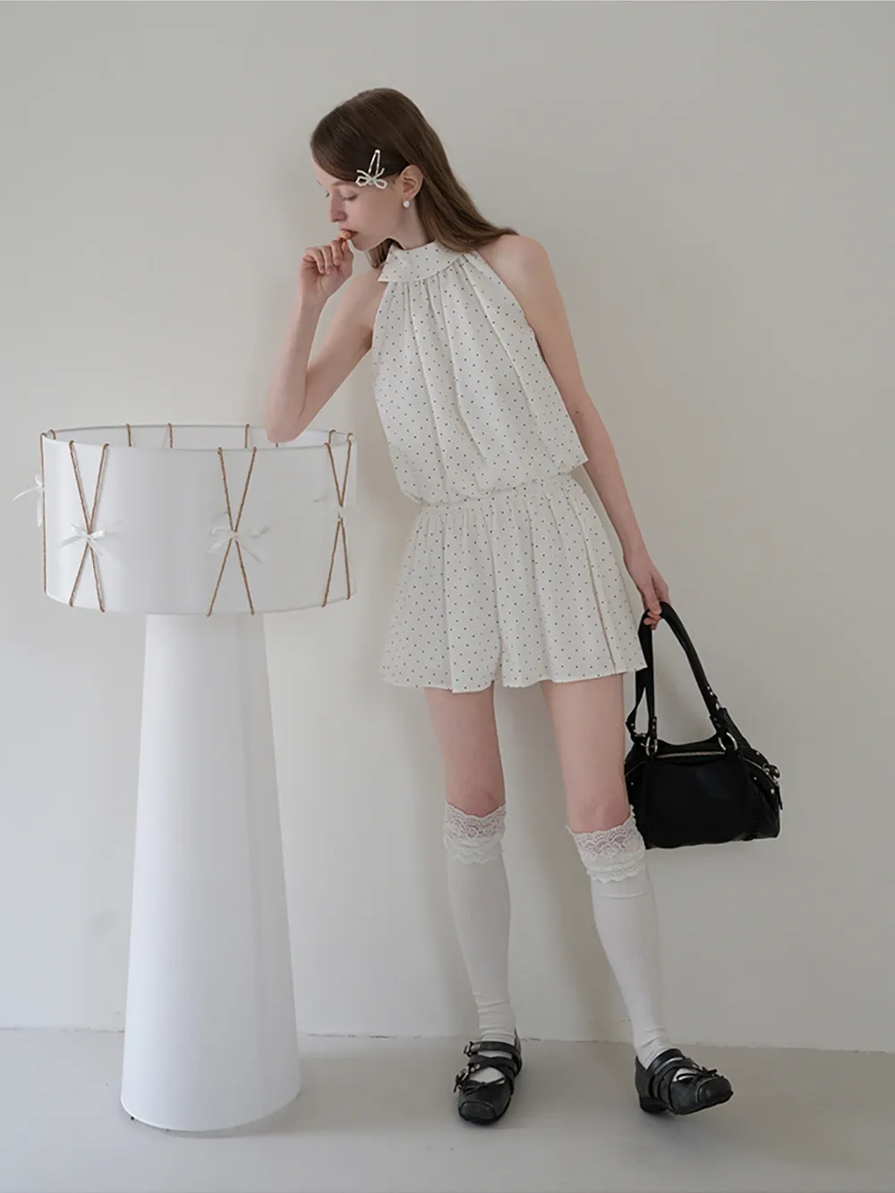 Polka Dot Halter Top and Flowy Skirt Set