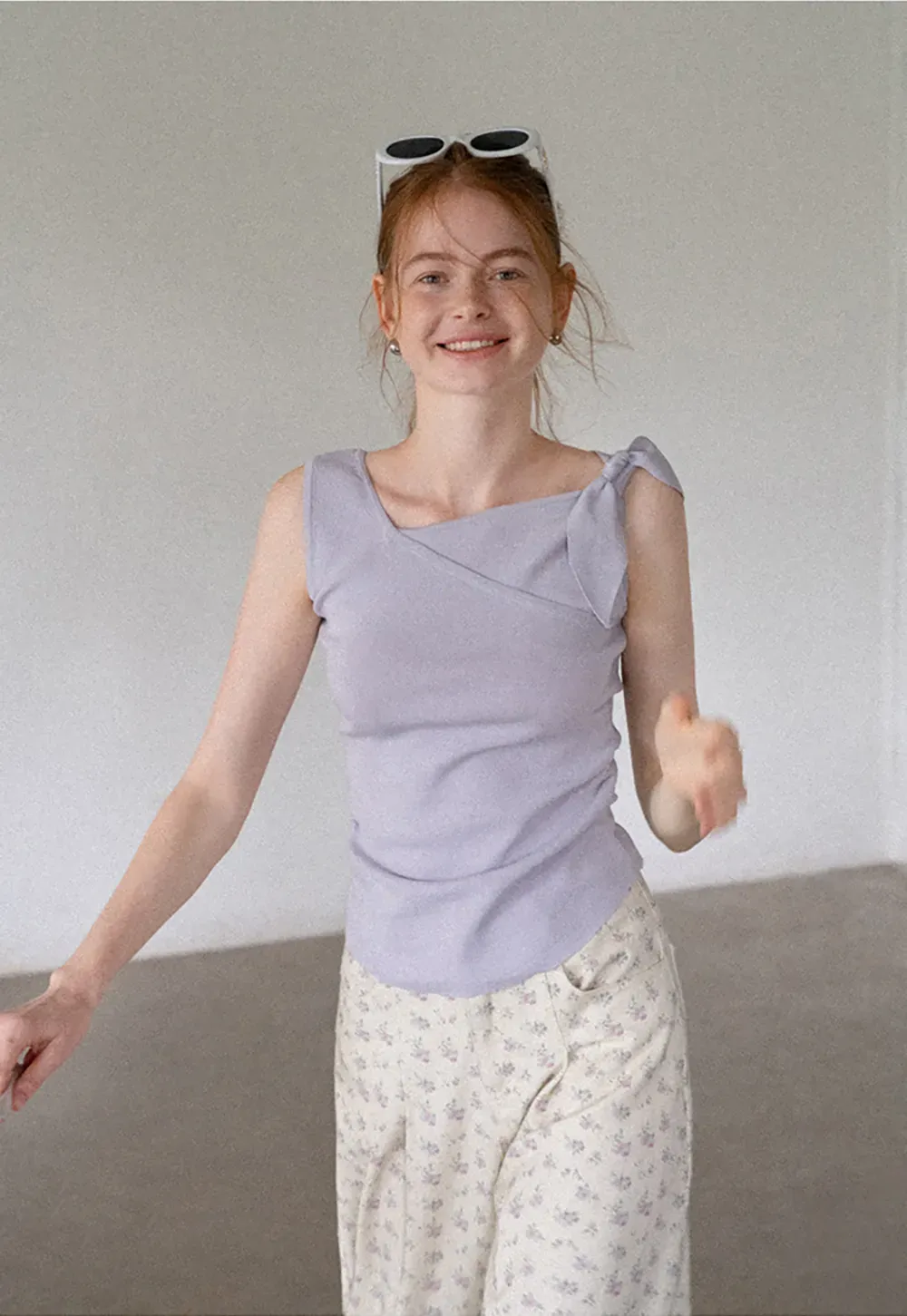 Asymmetrical One-Shoulder Tie Tank
