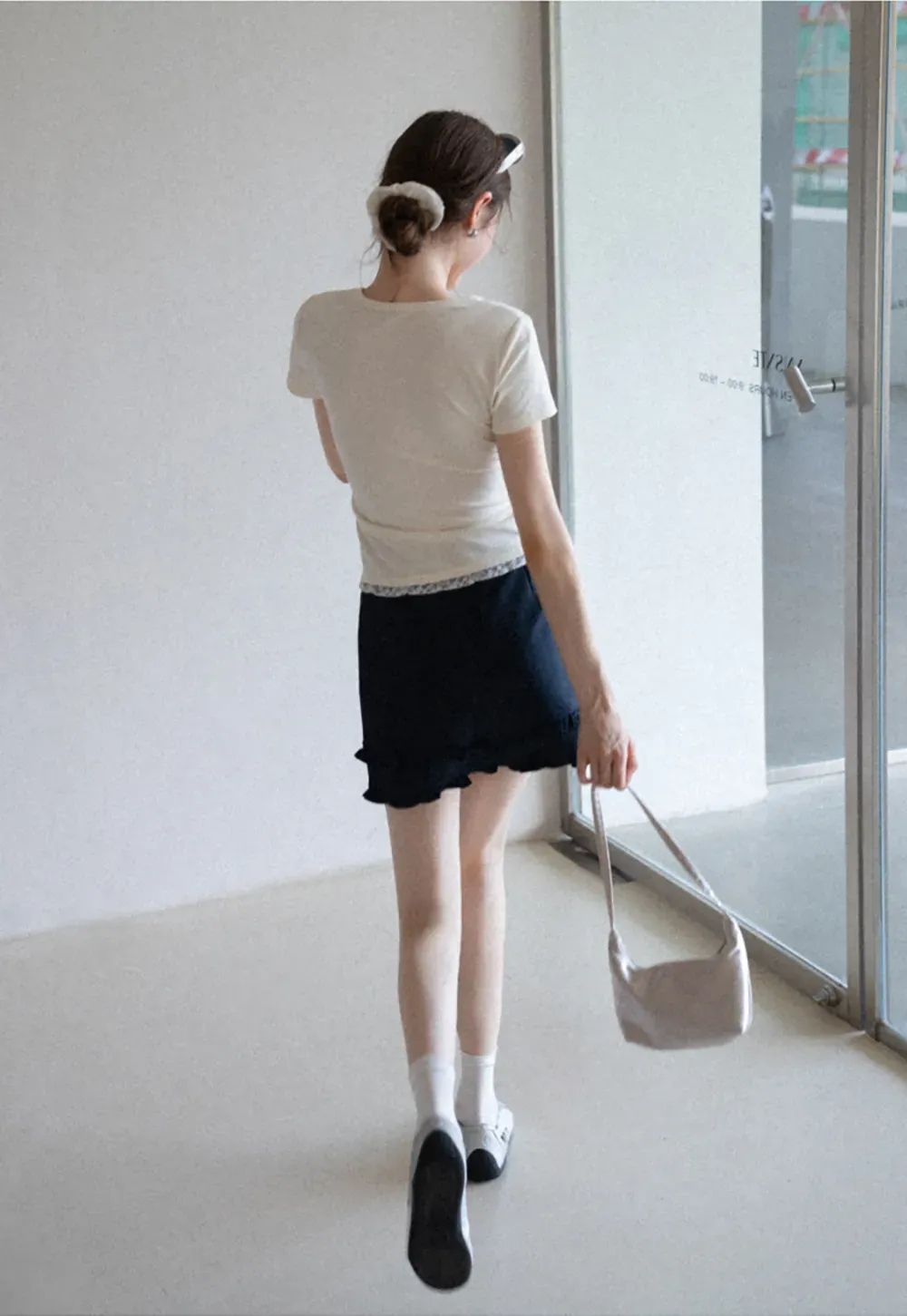 Ruffled Hem A-Line Mini Skirt