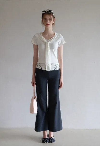 Mock Tie Cape Short Sleeve T-Shirt