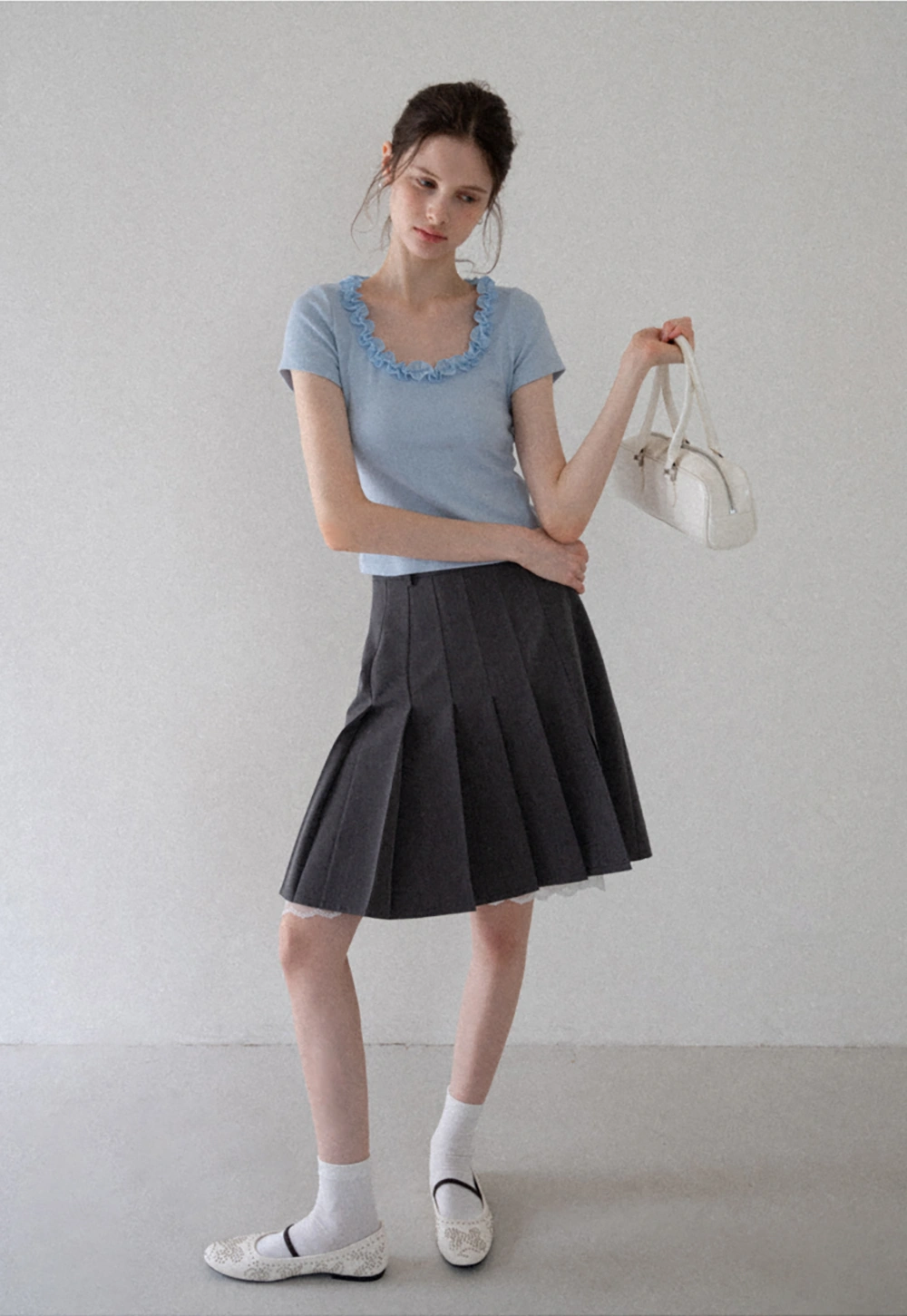 Women's Ruffle-Trim Scoopneck Tee