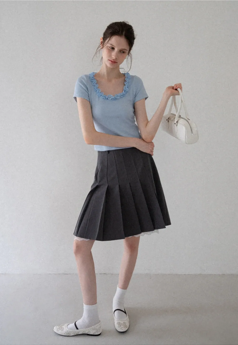 Women's Ruffle-Trim Scoopneck Tee