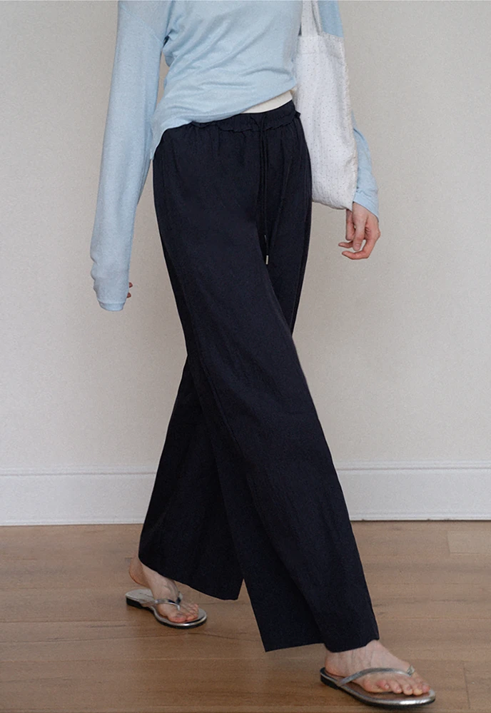 Drawstring Wide-Leg Pants