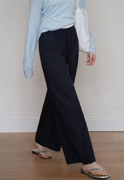 Drawstring Wide-Leg Pants