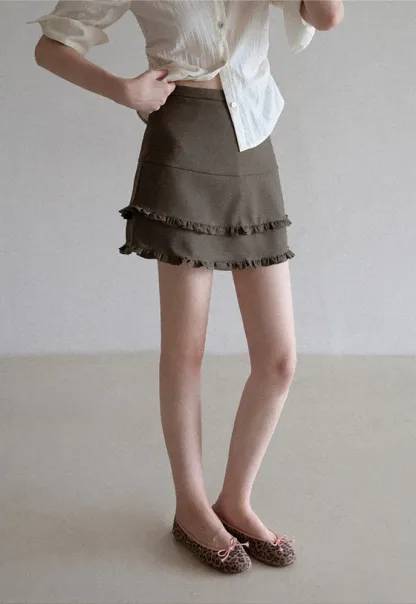 Tiered Ruffle Mini Skirt