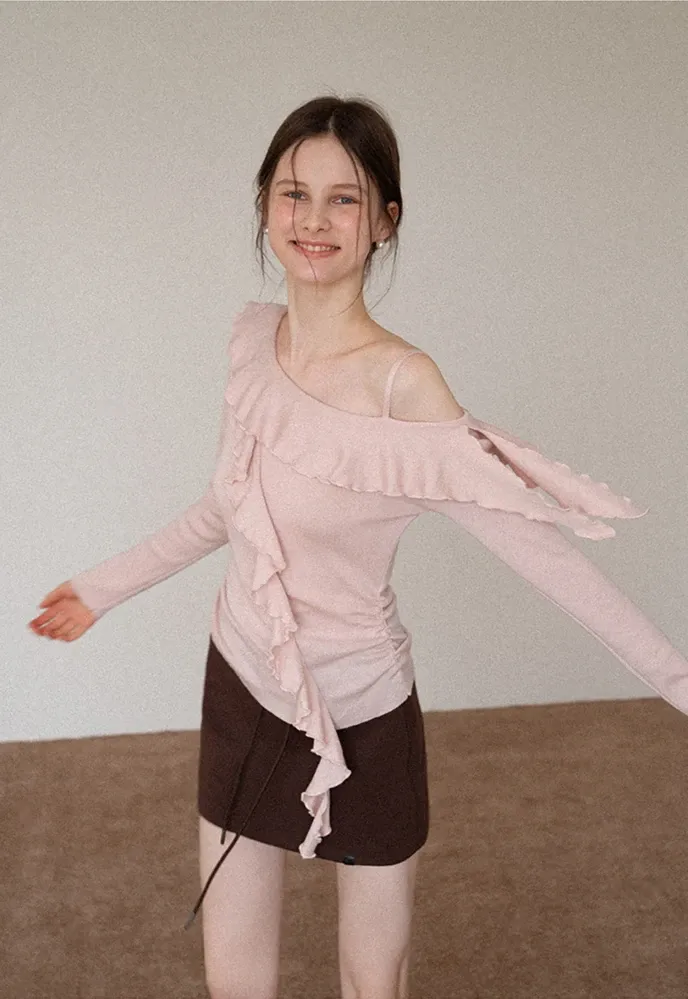 One-Shoulder Ruffle Top