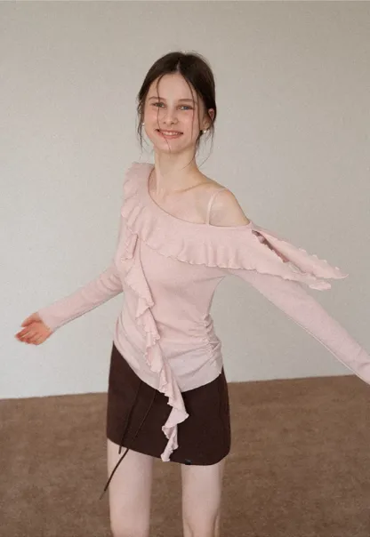 One-Shoulder Ruffle Top