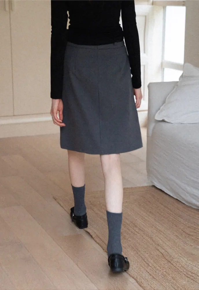 Belted Pleated Mini Skirt