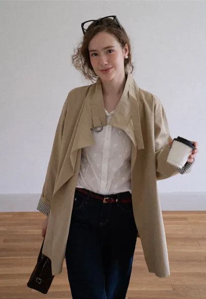 Buckle-Collar Wrap Trench