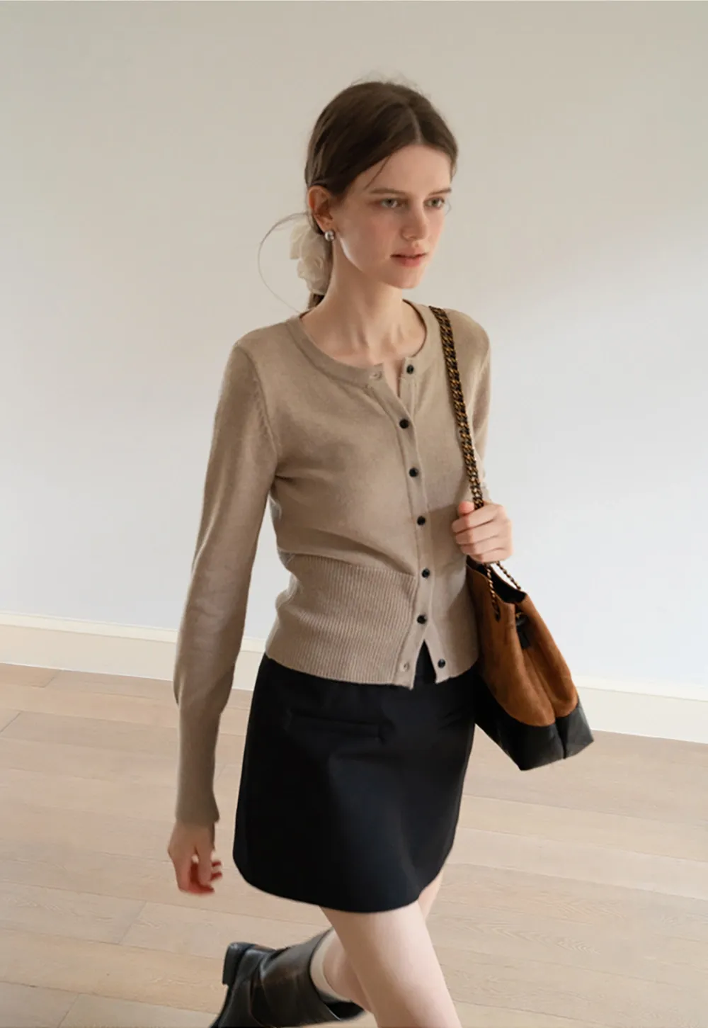 Women's Casual Crewneck Knit Cardigan