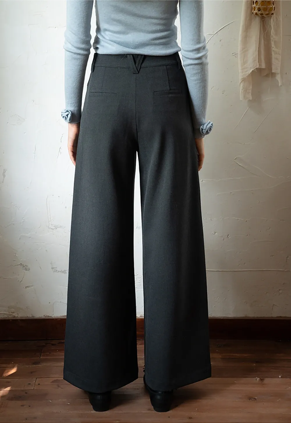 Elegant Office Work Pants Wide Leg High Waist