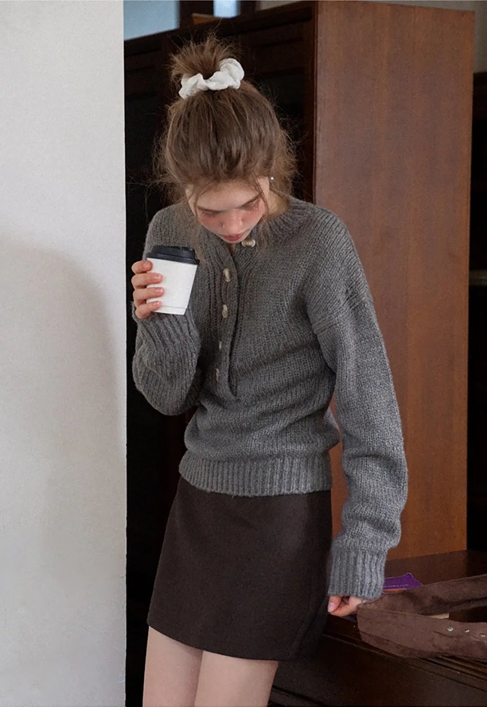 Womens Long Sleeve Mock Neck Sweater